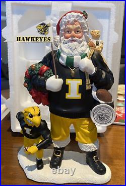 Danbury Mint University of Iowa Hawkeye Iowa Santa Porcelain 8.5 Christmas