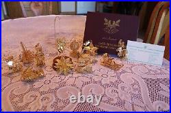 Danbury Mint Vintage 1998 Gold Christmas Ornament Collection Set Of 12 In Origin
