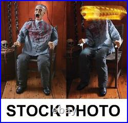 Death Row Electric Chair Moving Light Up Sound Inmate Halloween Decor (Used)