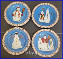 Debbie Mumm Snowman 22 Piece Dinnerware by Sakura Plates Bowls Many UNUSED