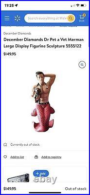 December Diamonds Dr Pet A Vet Merman With Puppy Christmas Holiday Statue