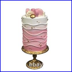 December Diamonds Spring Confections 20 Pink Cake With Macaron On Gold Pedestal