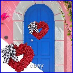 Decorative Fabric In Front Of The Door Valentine's Day Wreath Heart Wall
