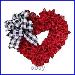 Decorative Fabric In Front Of The Door Valentine's Day Wreath Heart Wall