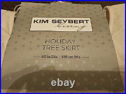 Designer Kim Seybert Beach Coastal Seashell Beaded Holiday Christmas Tree Skirt