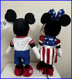 Disney 23 in Tall Mickey And Minnie Mouse Patriotic Greeters NWT