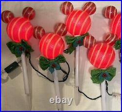 Disney 4-Marker Color Changing Mickey Christmas Pathway Markers-Two Sets