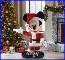 Disney 4 ft Animated Holiday Santa Mickey Mouse Christmas Animatronic SHIPS FREE