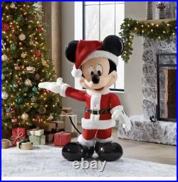 Disney 4 ft Animated Holiday Santa Mickey Mouse Christmas Animatronic Talk NEW