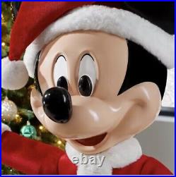 Disney 4 ft Animated Holiday Santa Mickey Mouse Christmas Animatronic Talk NEW