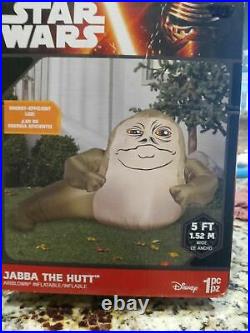 Disney Gemmy Star Wars Jabba the Hut 5' Airblown Inflatable Yard Decor