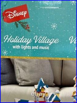 Disney Illuminated & Musical Holiday Village with Working Clock 13 Piece