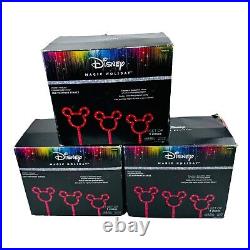 Disney Magic Holiday Gemmy Mickey Mouse LED Pathway Stakes Colormorphing x 3