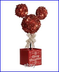 Disney Magic Holiday Mickey Mouse Lighted LED 35 Ponsettia Topiary Tree NEW