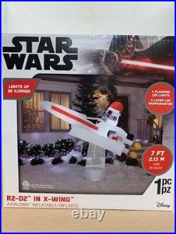 Disney Star Wars R2D2 X-WING Fighter Christmas Airblown Inflatable Yard Decor 7