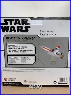 Disney Star Wars R2D2 X-WING Fighter Christmas Airblown Inflatable Yard Decor 7