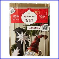 Distressed Box Member's Mark Sound Activated Musical Holiday Gnome, 38