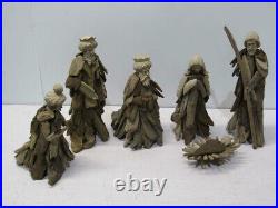 Driftwood Nativity Figurine Set Of 6 Wood Sculptures Beach Cottage Christmas