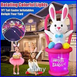 Easter 7 Foot Inflatables Bunny Outdoor Decorations, Blow Up Rabbit with