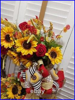 Easter Wreath, grapevine wreath, sunflower wreath, rose wreath, spring decor