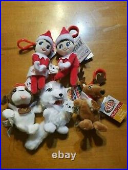 Elf Shelf Pets Plushee Pals Clip Mini Boy Girl Fox Bernard Reindeer Set ORNAMENT