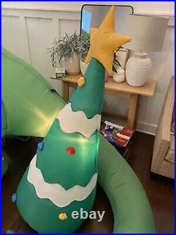 Enchanted Forest 9.5 Feet Brontosaurus and Christmas Tree Airblown Inflatable