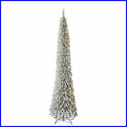 Evergreen Classics 9' Silver Pencil Pine Tree, Warm White LED Lights (Open Box)