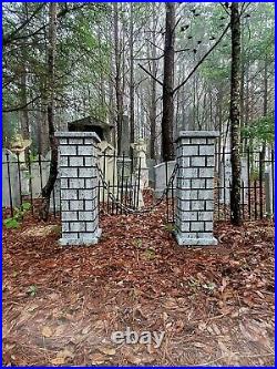Evil Soul Studios Plain Brick Cemetery Entrance Columns Set Halloween Prop Grave