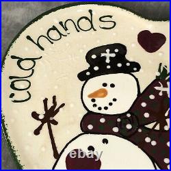 Expressly Yours Hand Painted Heart Christmas Plate Snowman Warm Heart 1996 11