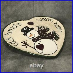 Expressly Yours Hand Painted Heart Christmas Plate Snowman Warm Heart 1996 11