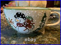 Expressly Yours Snowmen Oversize 9 Coffee Cup Or Mixing Bowl Xmas Snowflakes Eu