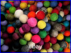 F74 Wool Felt Ball 2cm Nursery multicolor 2000 pc garland DIY pom pom wholesale