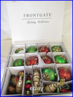 FRONTGATE HOLIDAY COLLECTION CHRISTMAS Xmas ORNAMENTS Lot OF 17