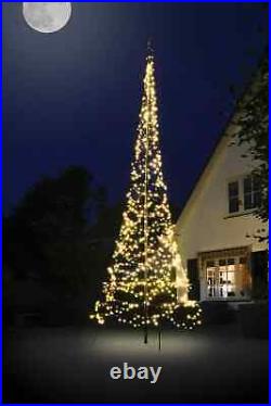 Fairybell Flagpole Christmas Tree Light 20' 900 LED's Warm White Color