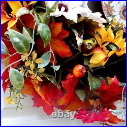 Fall Wreath For Front Door Thanksgiving Wreath Decor Pumpkins Sunflower XL