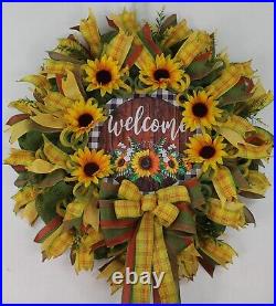 Fall Wreath, Sunflower Wreath, Welcome Wreath, Everyday Wreath, Front Door