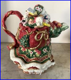 Fitz And Floyd FATHER CHRISTMAS TEAPOT withbox, 1995