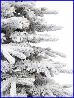 Fraser Hill Farm 7.5-Ft. Flocked Mountain Pine Christmas Tree, 7.5-Ft, Unlit