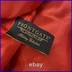 FrontGate Christmas Tree Skirt Ornate Tassels Green Red Gold 66 READ READ