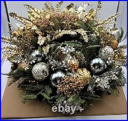 Frontgate 32 Gilded Radiance Christmas Wreath Cordless