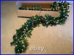 Frontgate Grand Majestic Christmas Holiday Garland 12' Clear Lights