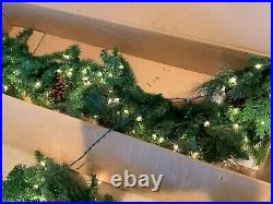 Frontgate Grand Majestic Christmas Holiday Garland 12' Clear Lights
