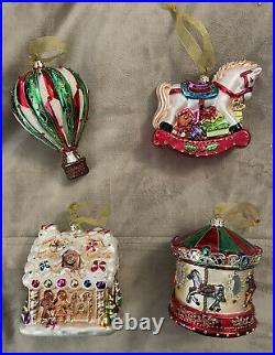 Frontgate Holiday Collection Christmas Ornaments Set Of 4 Gingerbread House +