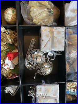 Frontgate Storage Box with Assorted Christmas Ornaments