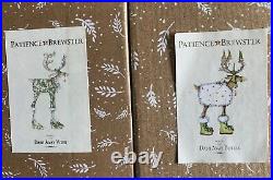 Full Set (8) Patience Brewster Mackenzie-Childs Reindeer Tree Ornaments 4 1/2ea
