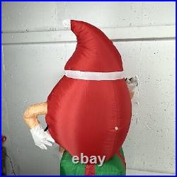 GEMMY Red M&M Character Sitting on a Christmas Present. 6FT Airblown Inflatable