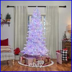GE 7.5-ft North Mountain Fir 700 LED Traditional White Artificial Christmas Tree