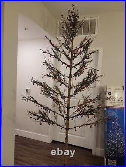 GE 8' Ft Tall Winterberry Christmas Tree with 504 Sugar Plum Color LEDs