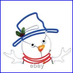 GE StayBright 48 inch Glowbright Neon Flex LED Snowman Christmas Yard Decoration