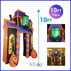 GOOSH 10FT Halloween Inflatable Outdoor Haunted House Archway Blow up Decoration